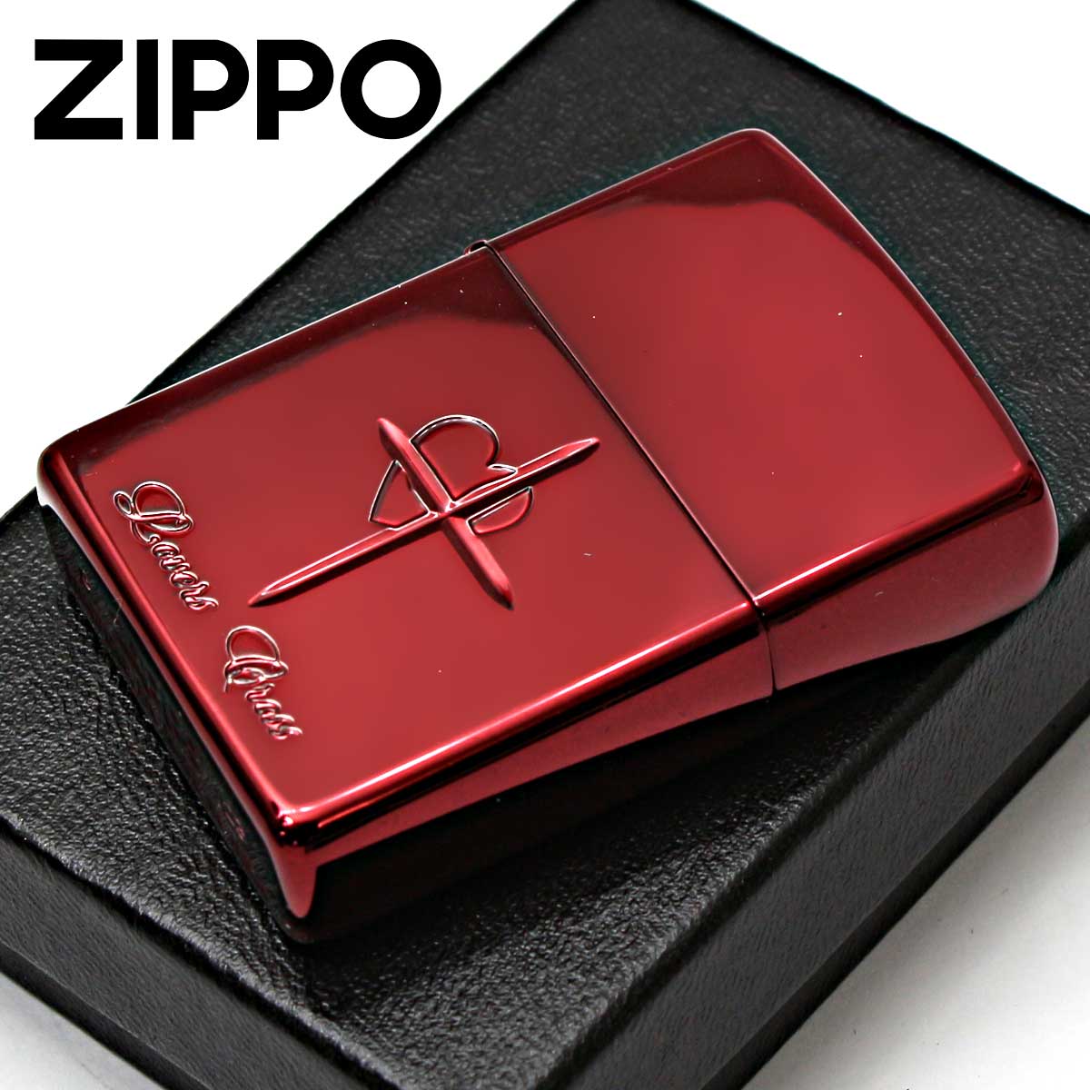 Zippo ジッポー ラバーズ クロス ハート レッド ミラー Lovers Cross 63020498 メール便可