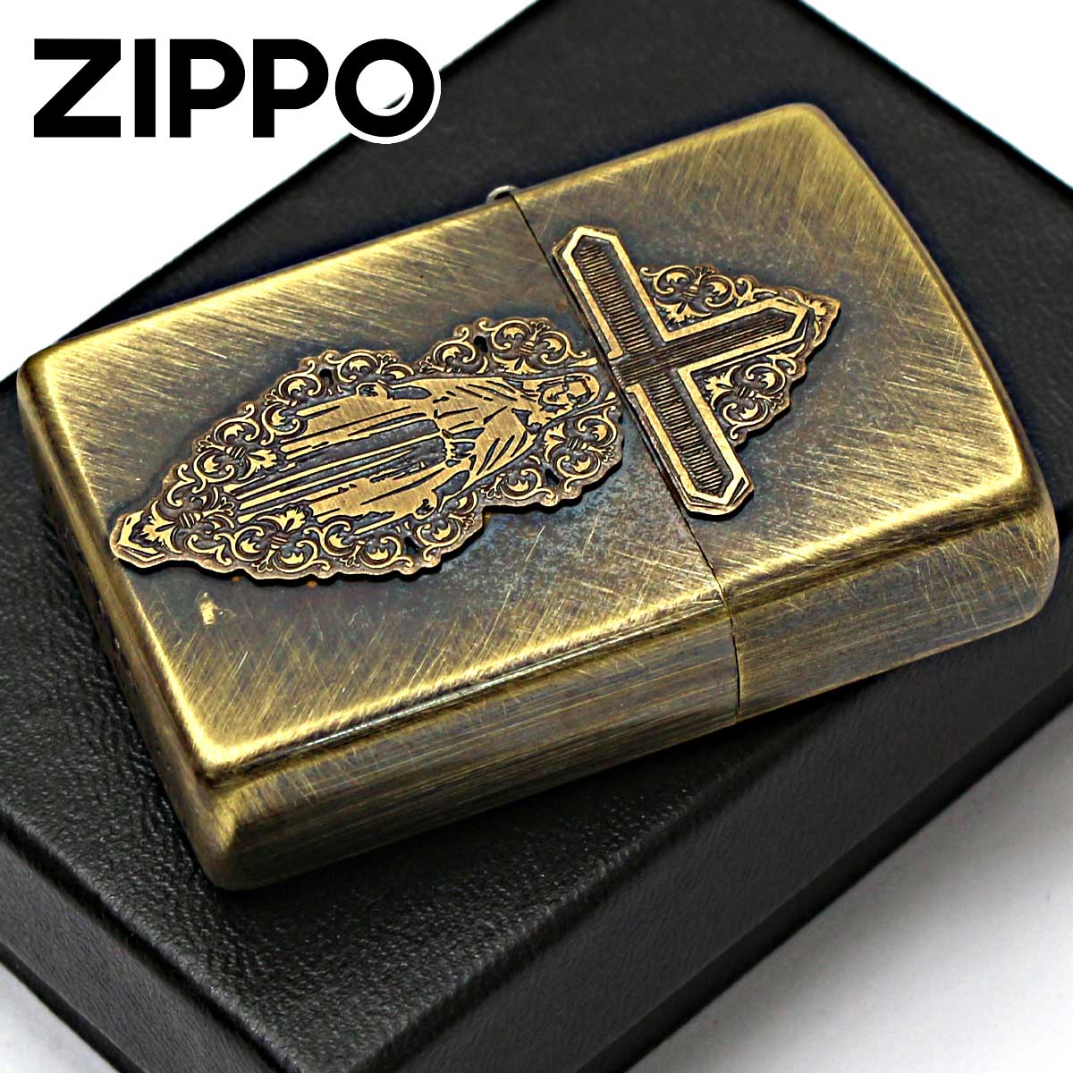 Zippo ジッポー マリア メタル クロス 十字架 ユーズド ブラス 63440298 メール便可