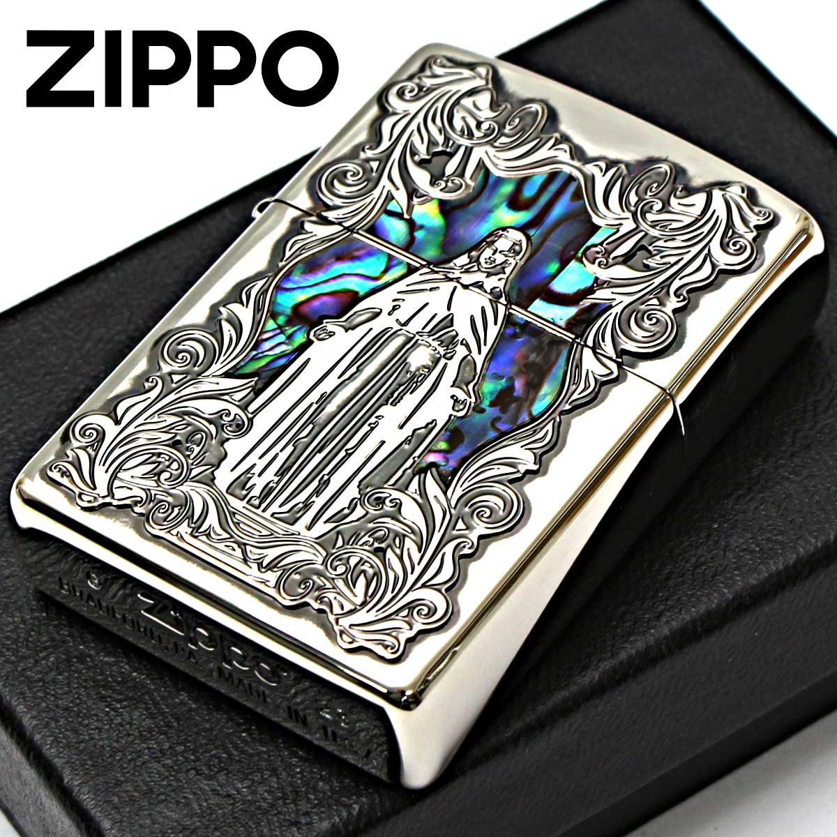 Zippo ジッポー シェル 貝 マリア ニッケルいぶし 63450198