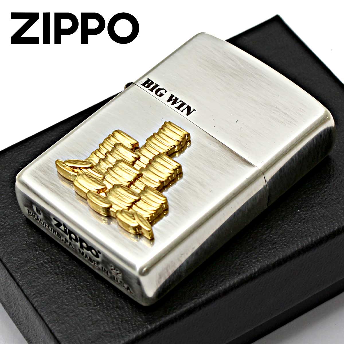 Zippo ジッポー ビッグウィン 大勝利 コインの山 メタル BIG WIN Metal 銀いぶし 63490198