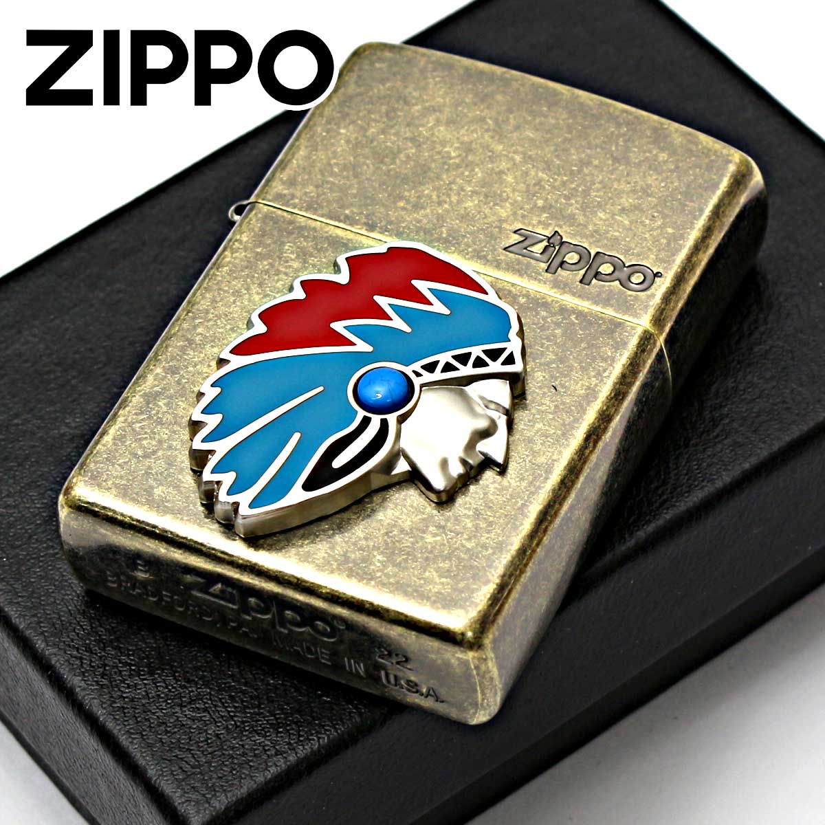 Zippo ジッポー ネイティブアメリカン メタル Native Americans Metal 真鍮バレル 63500298