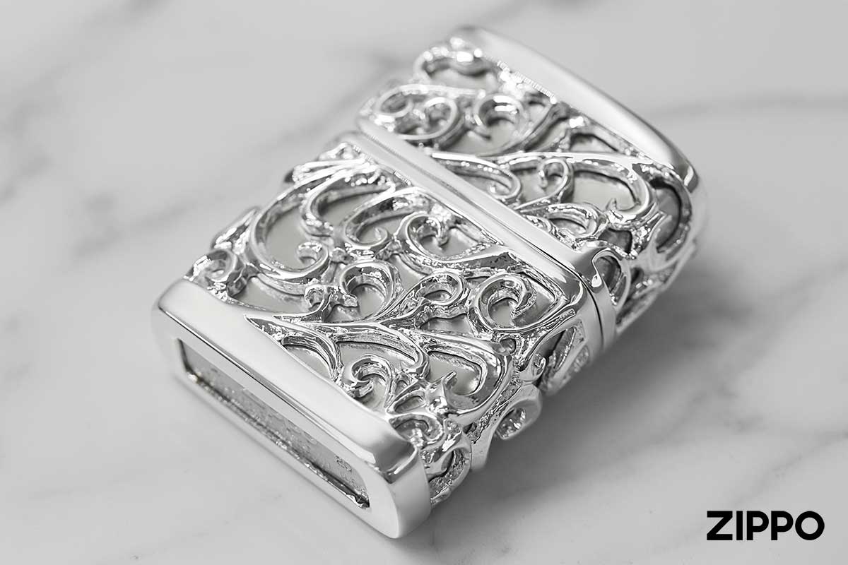 Zippo ジッポー アラベスク 唐草 メタル ジャケット 銀メッキ Metal Jacket ARABESQUE 2NMJ-DEVIL20