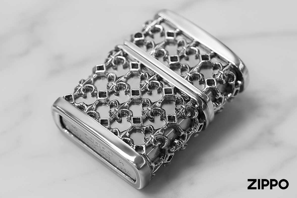 Zippo ジッポー ユリ メタル ジャケット 銀メッキイブシ Metal Jacket YURI 2SIMJ-YURI20