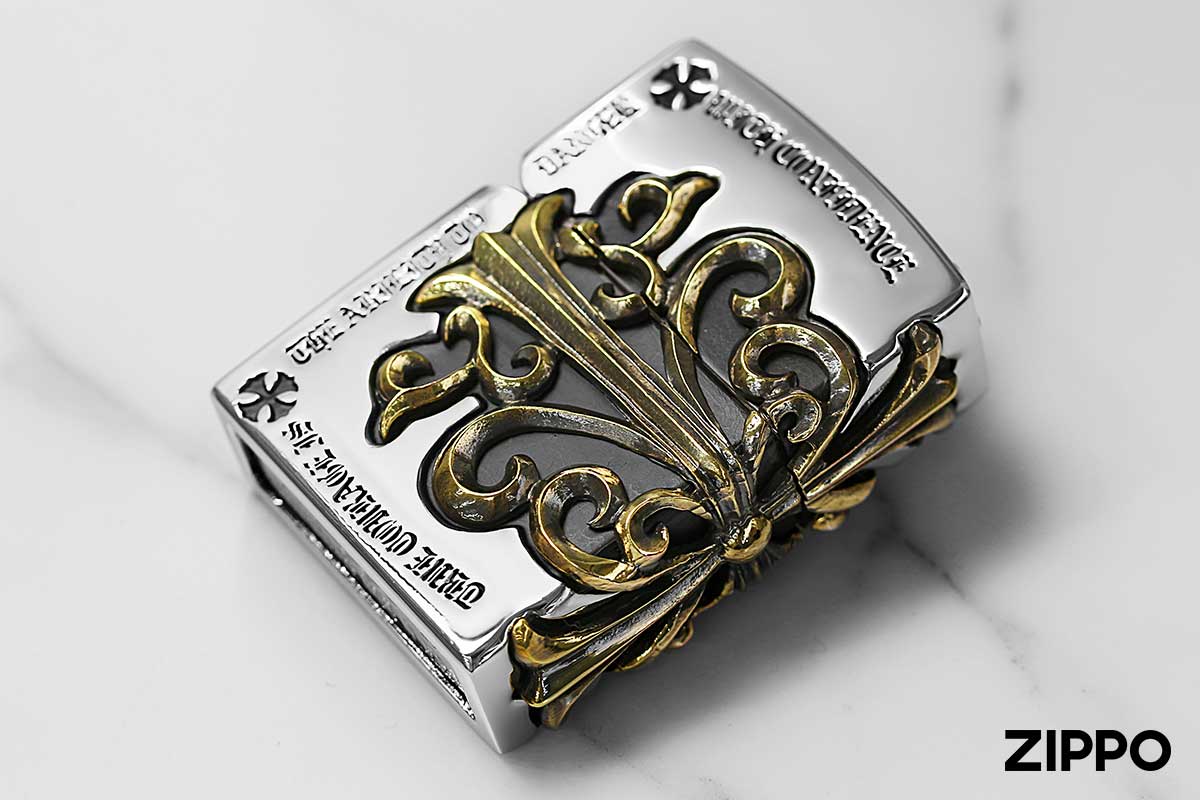 Zippo ジッポー クロス 十字架 フルメタル ジャケット 3面連続 ゴールド Full Metal Jacket CROSS 2FMJ-SIDECRSG20