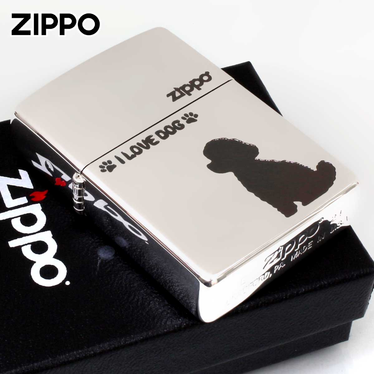 Zippo ジッポー トイプードル 犬 ドック 銀いぶし TP_SI1