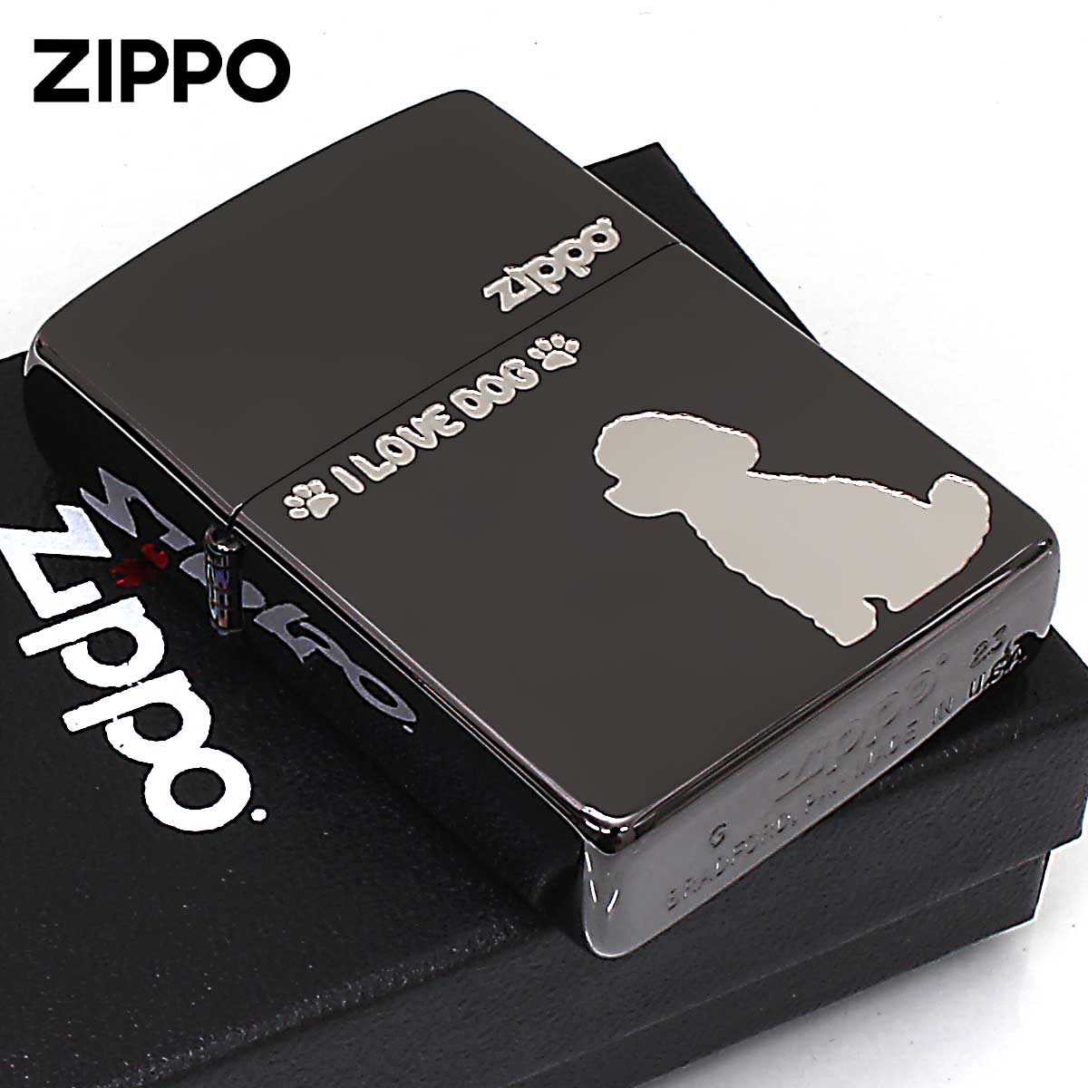 Zippo ジッポー トイプードル 犬 ドック ブラックニッケル TP_BN1