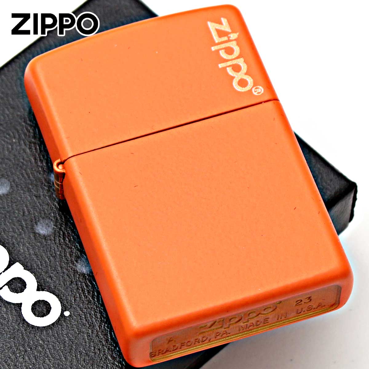 Zippo ジッポー レンジ マット ジッポ ロゴ Orange Matte Zippo Logo 231ZL メール便可