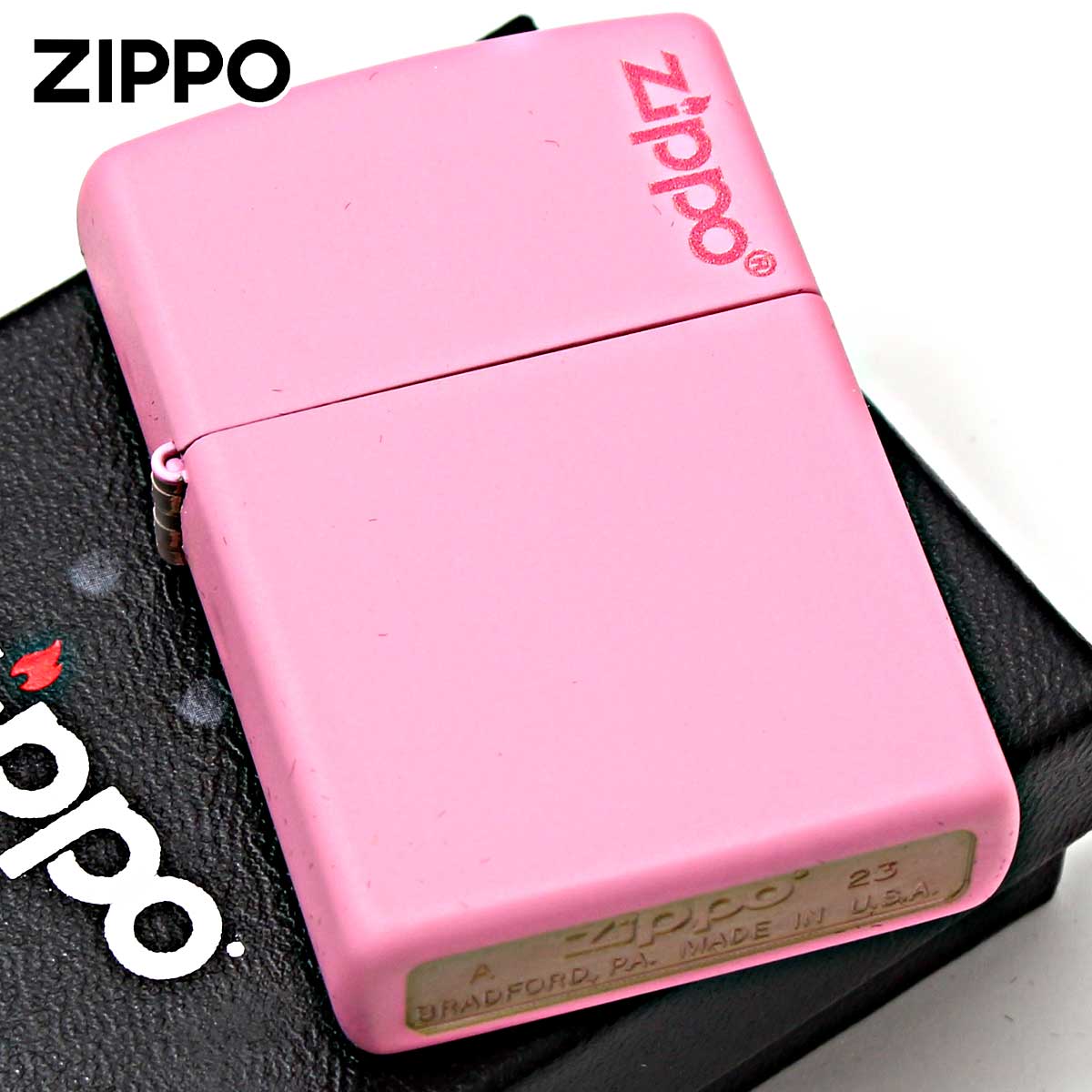 Zippo ジッポー ピンク マット ジッポ ロゴ Pink Matte Zippo Logo 238ZL メール便可
