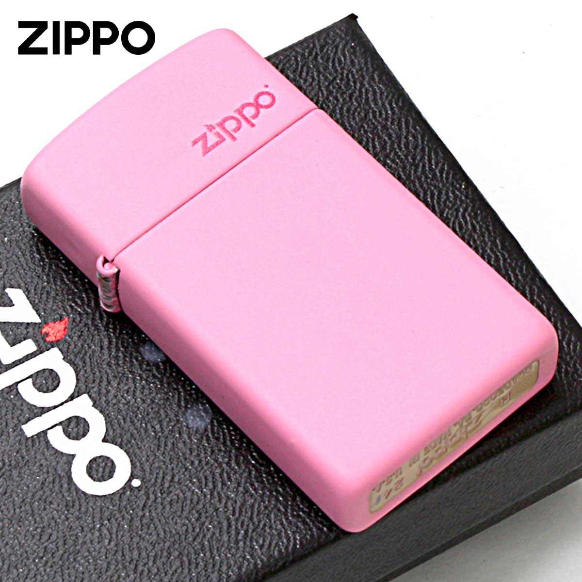 Zippo ジッポー スリム ピンク マット ジッポ ロゴ SLIM Pink Matte Zippo Logo 1638ZL メール便可