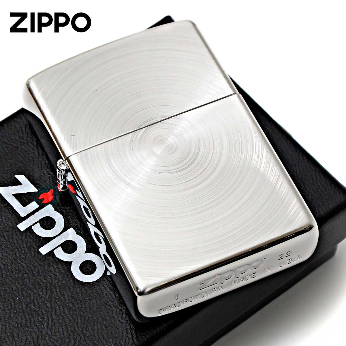 Zippo ジッポー スピン カット シルバー SPIN CUT 両面加工 200SPIN メール便可