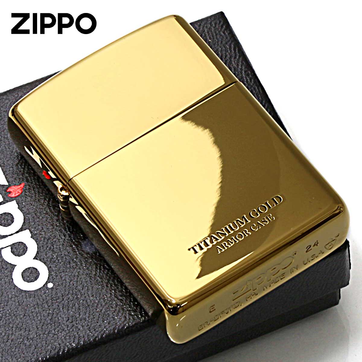 Zippo ジッポー アーマー チタニューム ゴールド ポリッシュ 鏡面 Titanium series 16-GOTT