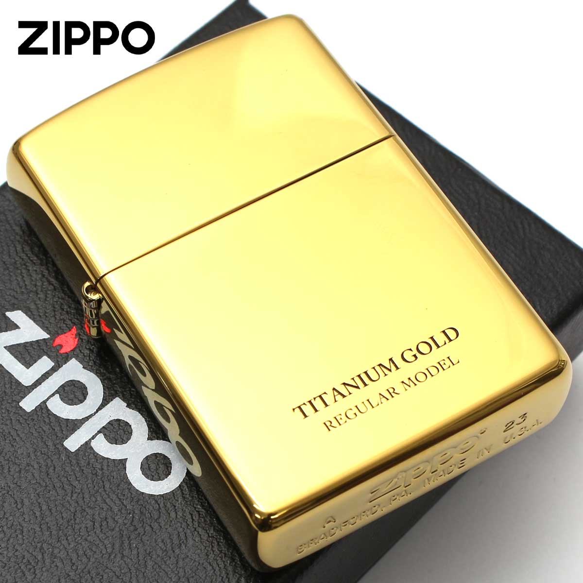 Zippo ジッポー レギュラー チタニューム ゴールド ポリッシュ 鏡面 Titanium series  20-GOTT メール便可
