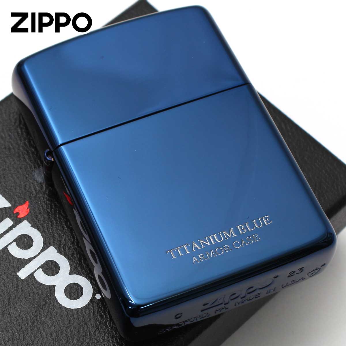 Zippo ジッポー アーマー チタニューム ブルー ポリッシュ 鏡面 Titanium series  16-BLTT