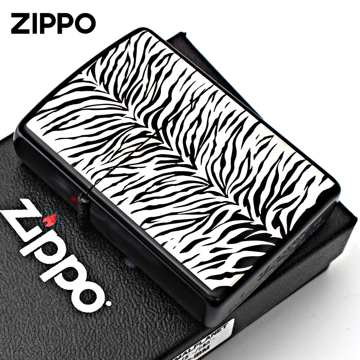 Zippo ジッポー タイガー アニマル柄 アニマルプッラネット 両面加工 ブラック ANIMAL PLANET TS-IBM 3 メール便可