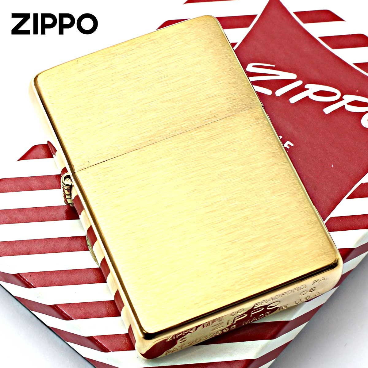 Zippo ジッポー 1937レプリカ フラットトップ 真鍮 ブラス ブラッシュド つや消し 定番 No.240CC メール便可