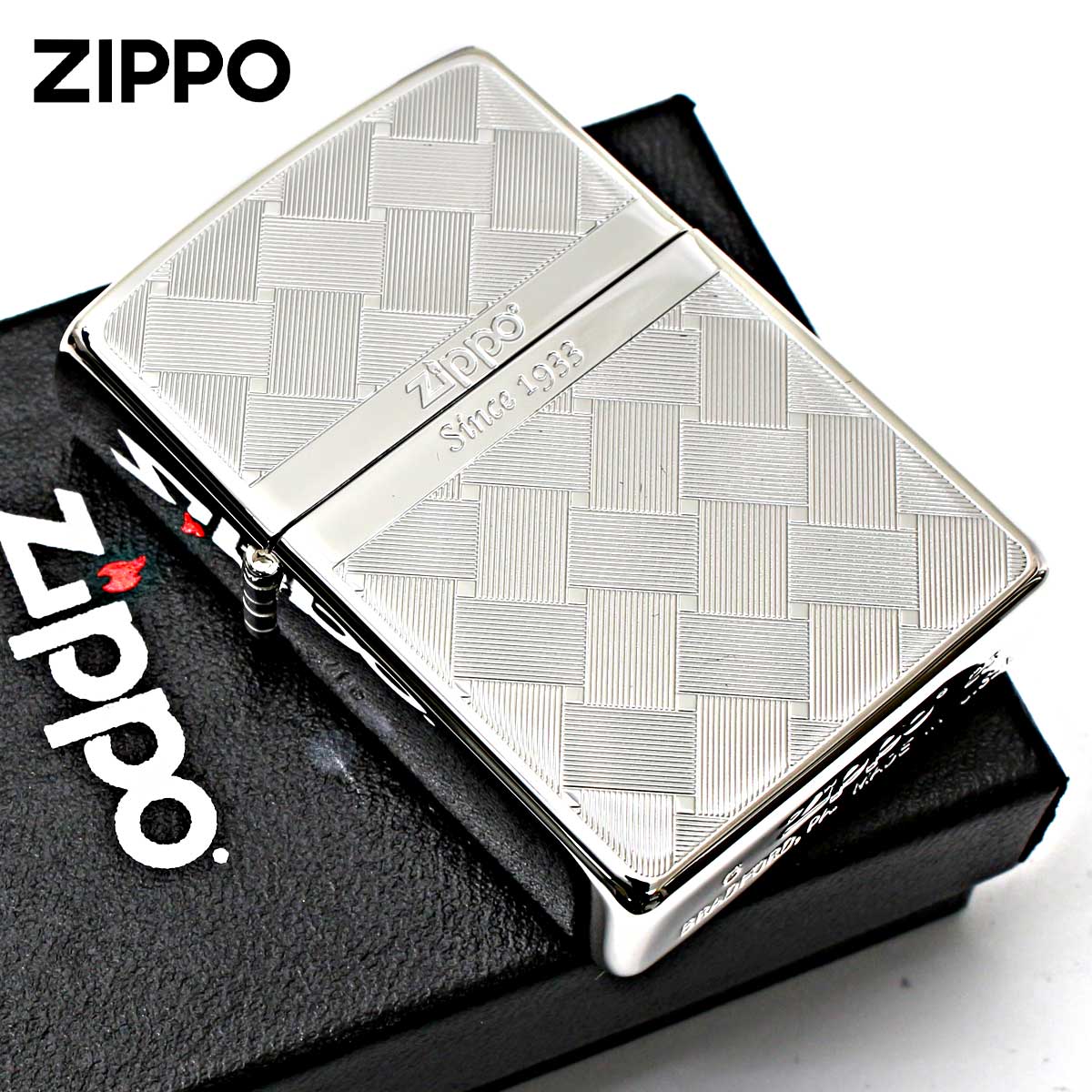 Zippo ジッポー 網目模様 両面加工 つむぎ シルバー Tsumugi MESH 2S-MESH メール便可