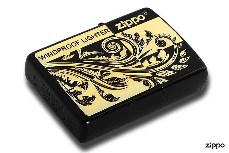 Zippo ジッポー アラベスク柄 唐草 ブラック ゴールド アーバンゴシックスタイル Arban Gothic Style ABQ-BG メール便可