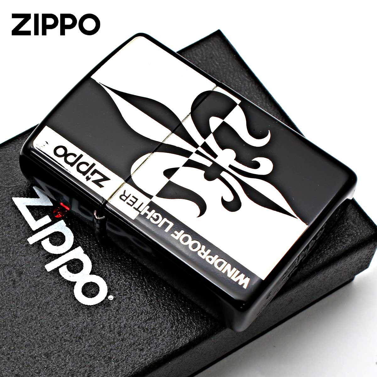 Zippo ジッポー ユリ ブラック シルバー アーバンゴシックスタイル Arban Gothic Style LLY-BN メール便可