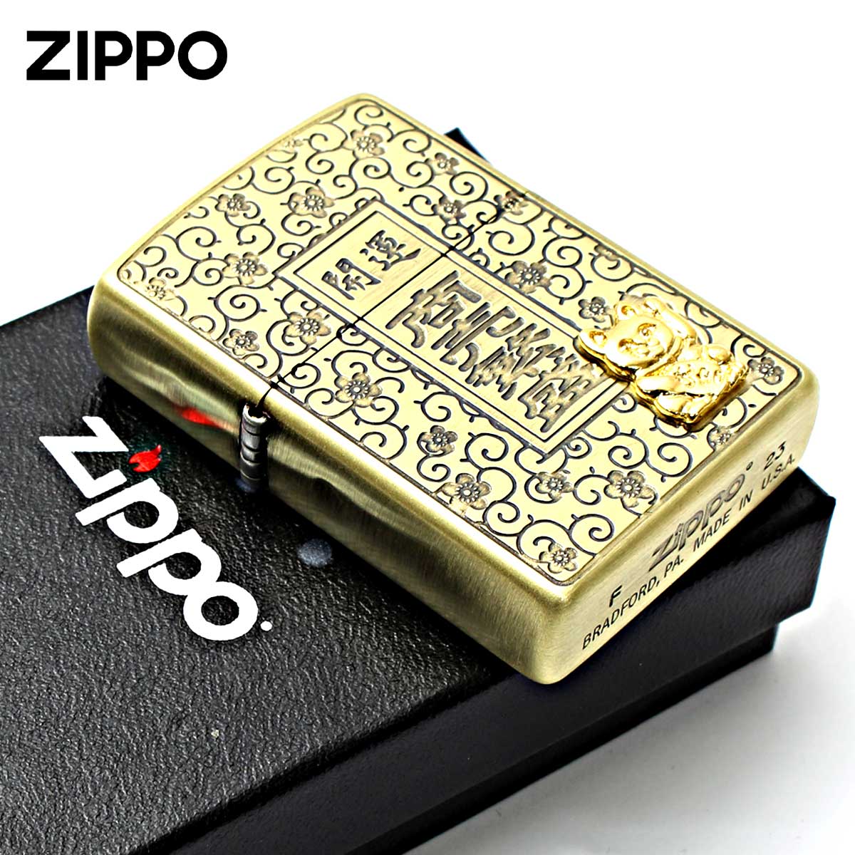 Zippo ジッポー 開運 ラッキー 幸運 招き猫 Lucky KM-BS メール便可