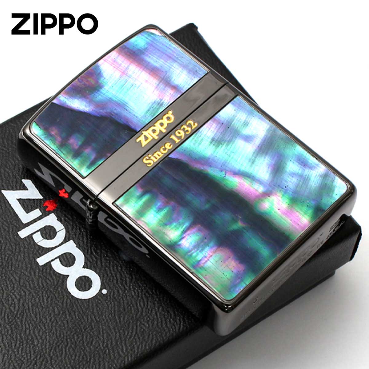 Zippo ジッポー シェル 貝 ブラック ラインシェルフィッシュ Line Shellfish 2BNG-LNSF