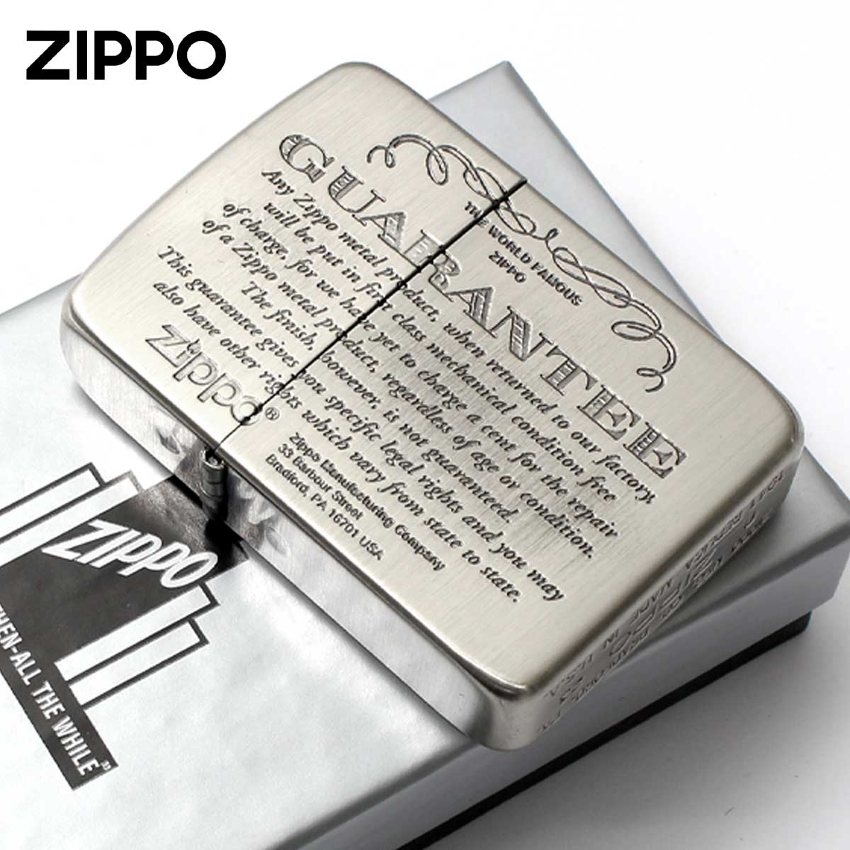 Zippo ジッポー 1941レプリカ ギャランティー柄 保証書 シルバー GUARANTEE No.1941 41GRT-NI