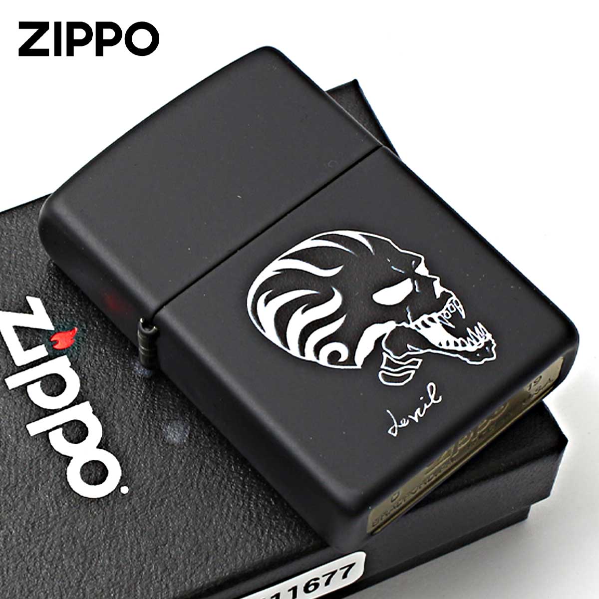 Zippo ジッポー デビル スカル 骸骨 ドクロ Black Devil アメリカ加工 Processing in USA Z218-411677 メール便可