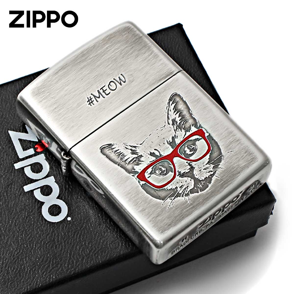 Zippo ジッポー ねこ 猫 サングラス Meow of a cat 猫の鳴き声 CAT-KC メール便可
