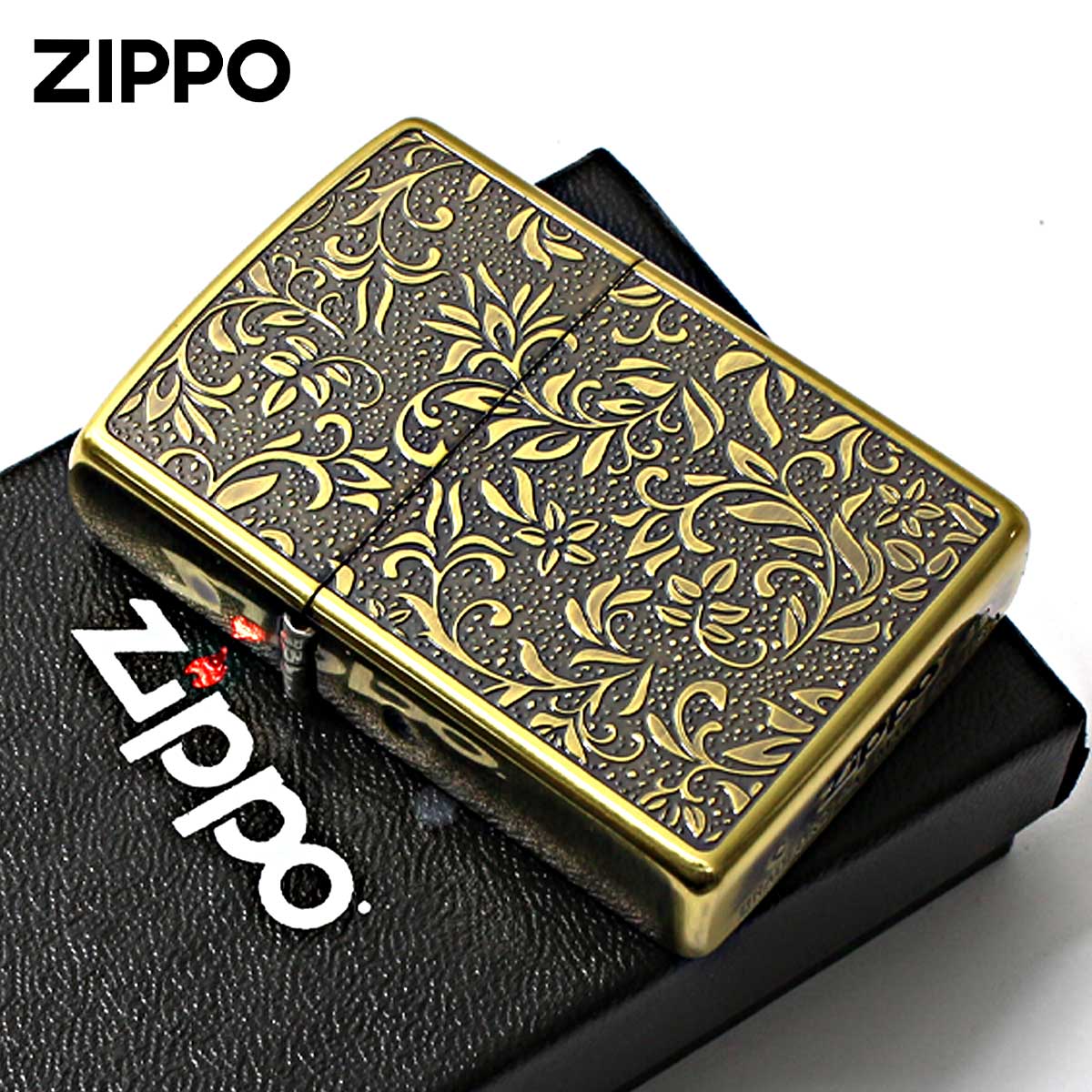 Zippo ジッポー アラベスク柄 両面 唐草 真鍮イブシ NK-KB メール便可