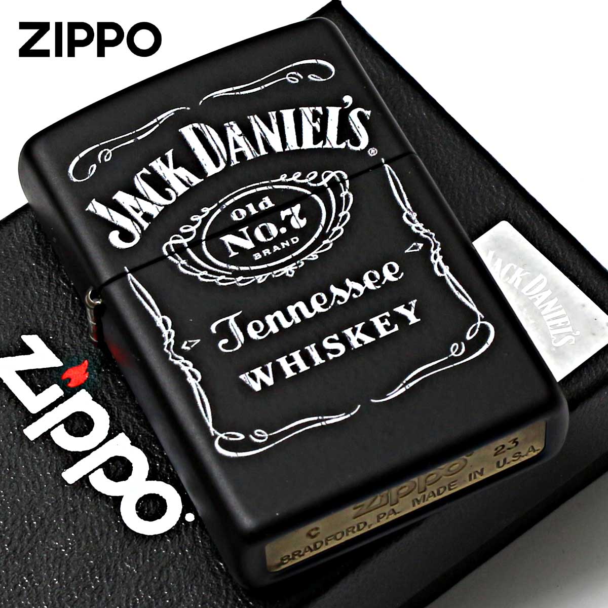 Zippo ジッポー ジャックダニエル ブラックマット 酒 Jack Daniel's Black Matte Z218-104641 メール便可
