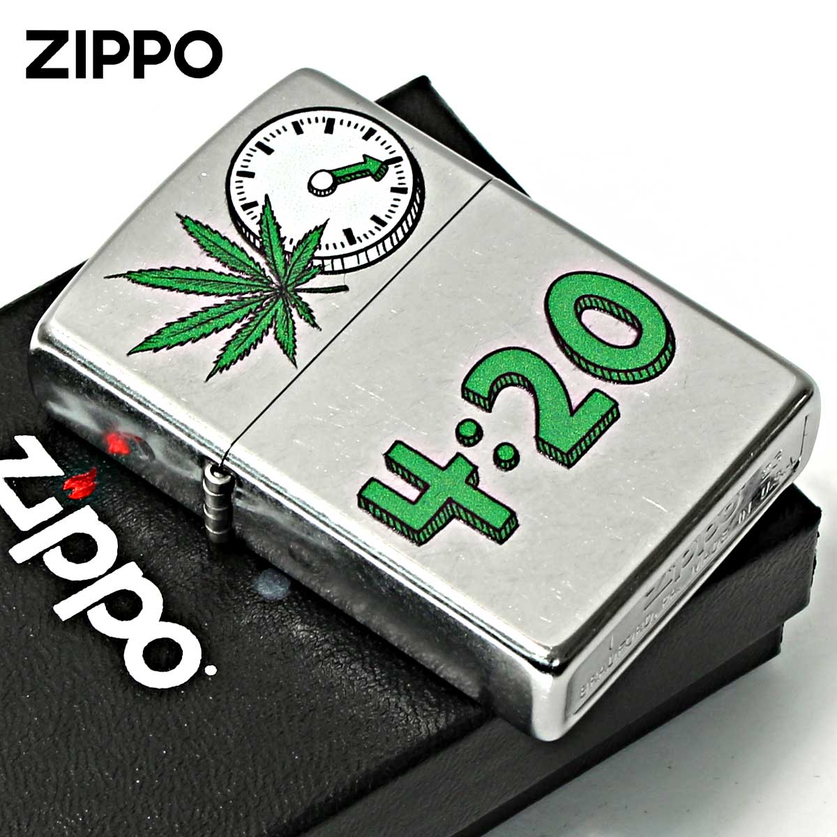 Zippo ジッポー マリファナ Marijuana Leaf Series 4時20分 Z207-112477 メール便可