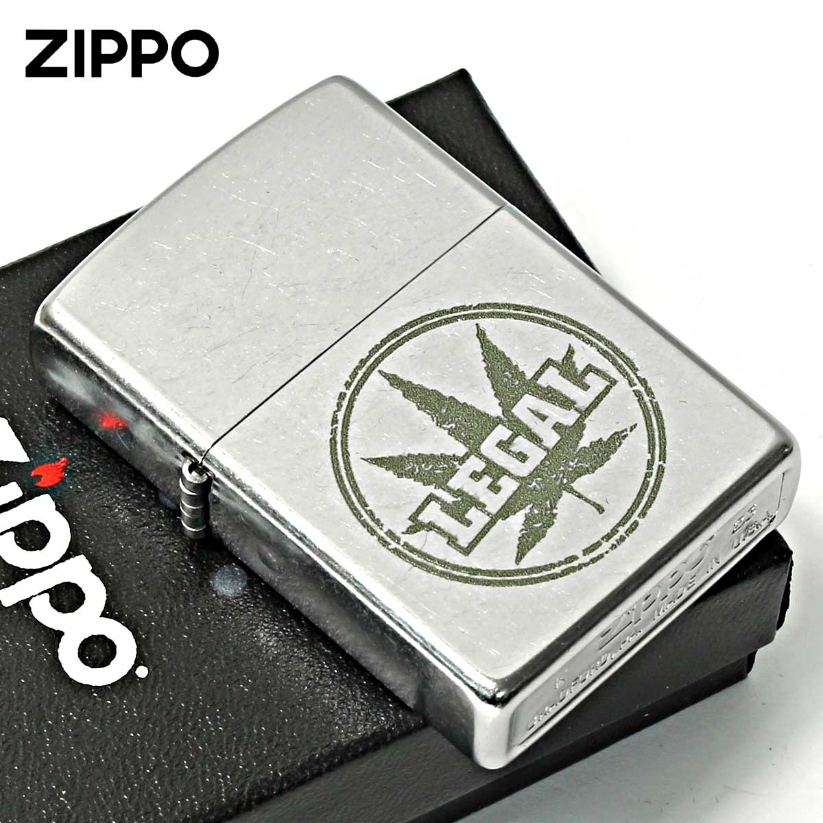 Zippo ジッポー マリファナ Marijuana Leaf Series LEGAL stamp Z207-112478 メール便可