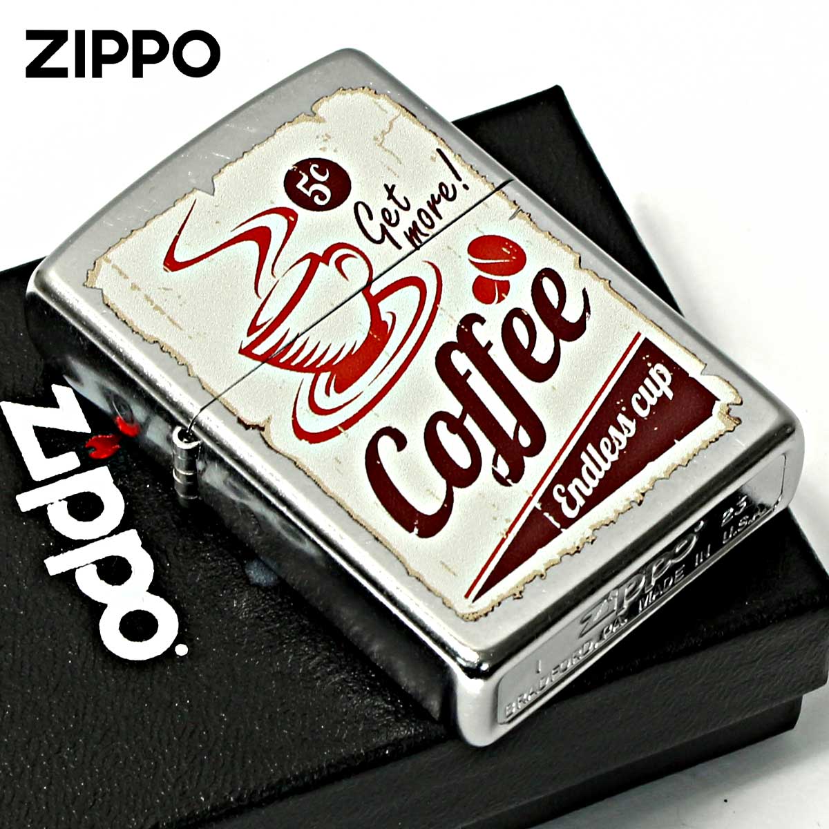 Zippo ジッポー コーヒー プリント加工 Coffee #207 Emboss printing EP-KF メール便可