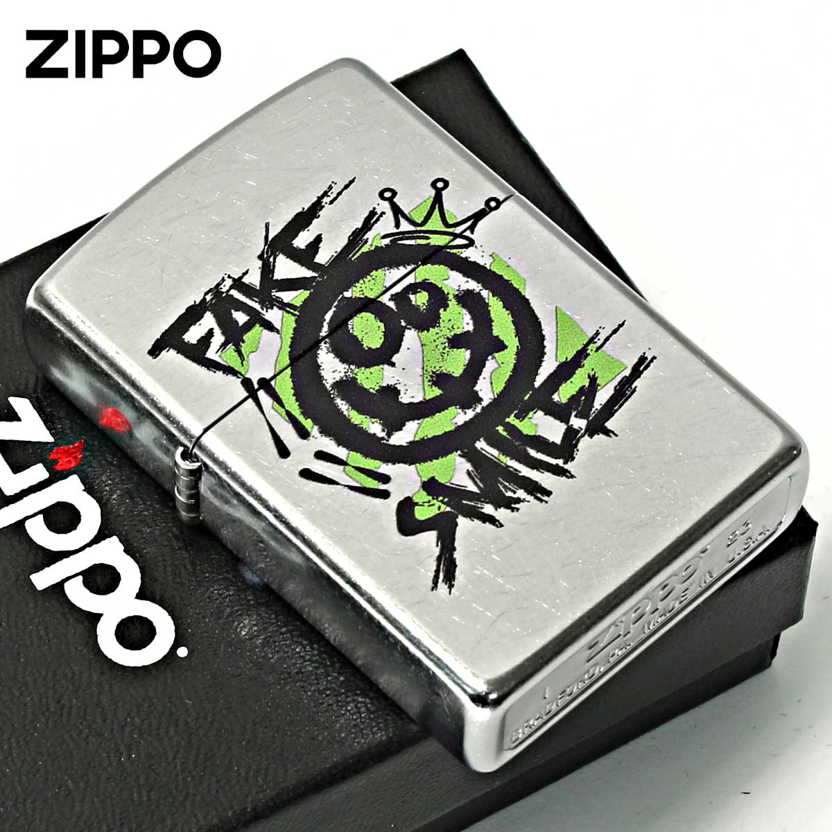 Zippo ジッポー 作り笑い フェイク スマイル プリント 加工 FAKE SMILE #207 Emboss printing EP-KG メール便可