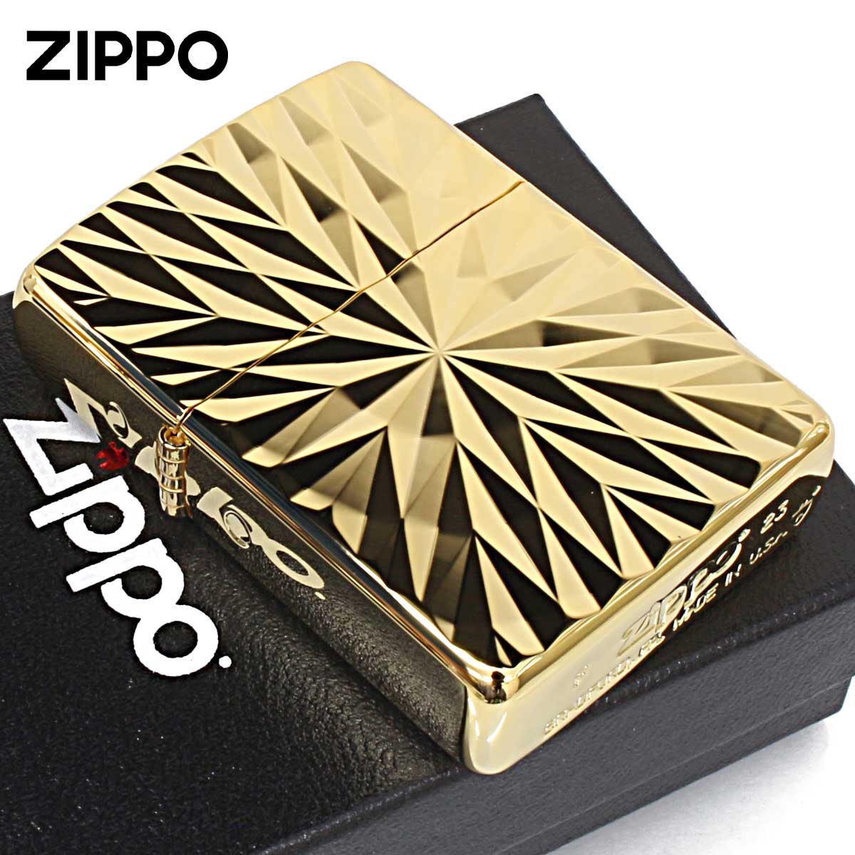 Zippo ジッポー ARMOR ＃162 アーマー ダイヤカット 金メッキ ゴールドチャンバー 162G-2RDC
