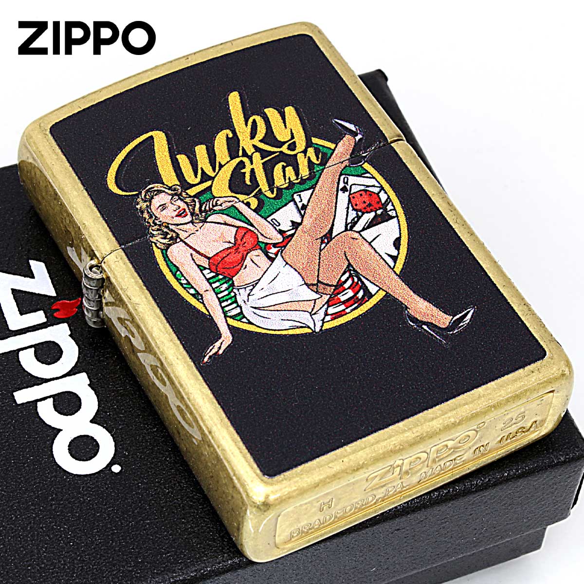 Zippo ジッポー LUCKY STAR Pin Up Girl ピンナップガール セクシー トランプ Z48267-125626 メール便可