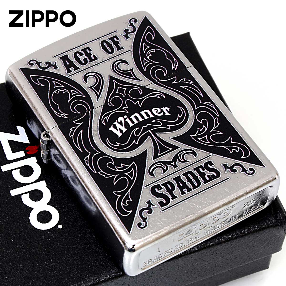 Zippo ジッポー ACE OF SPADES エース スペード トランプ柄 Z207-125615 メール便可