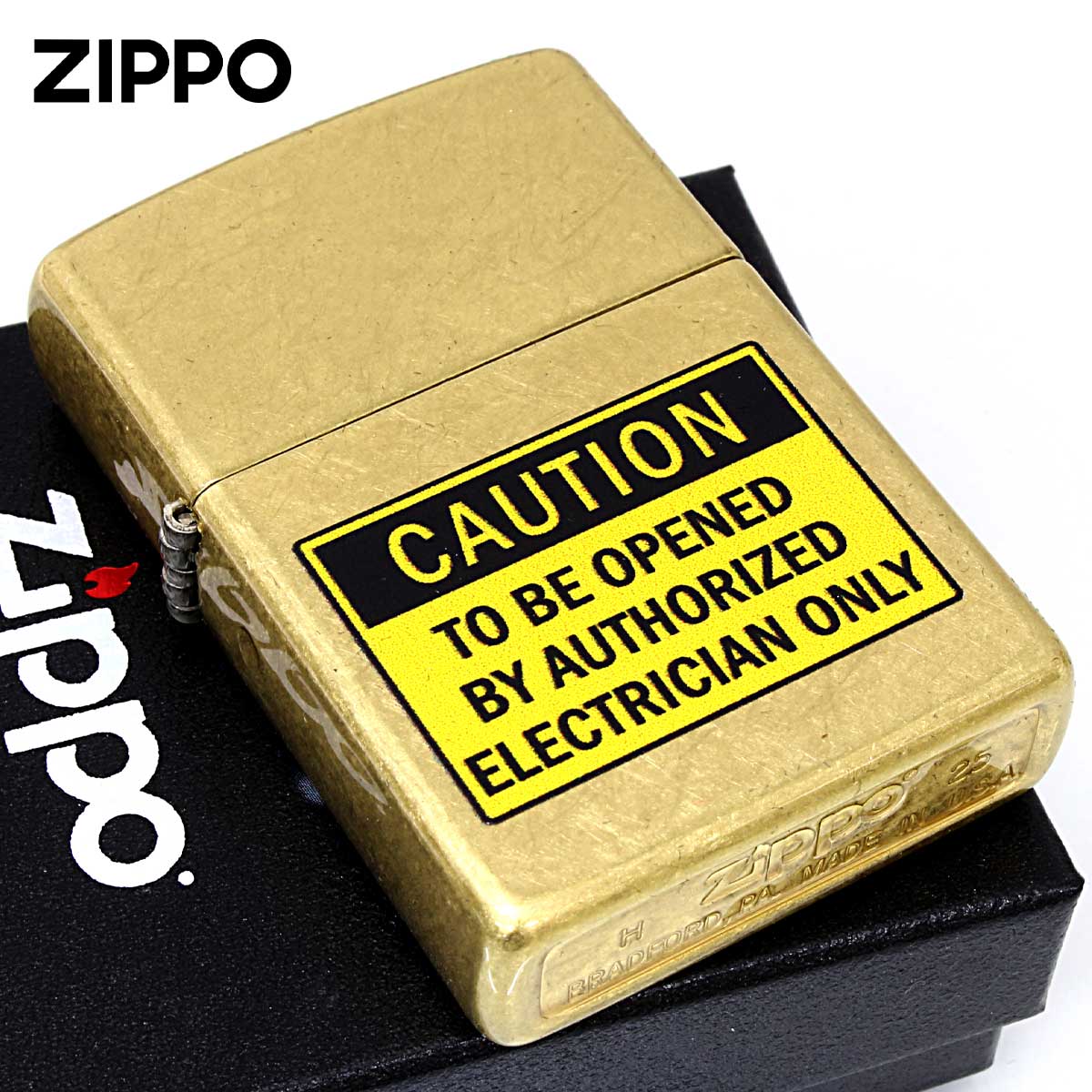 Zippo ジッポー 注意 プレート CAUTION To Be Opened By Authorized Electrician Only Z48267-125624 メール便可