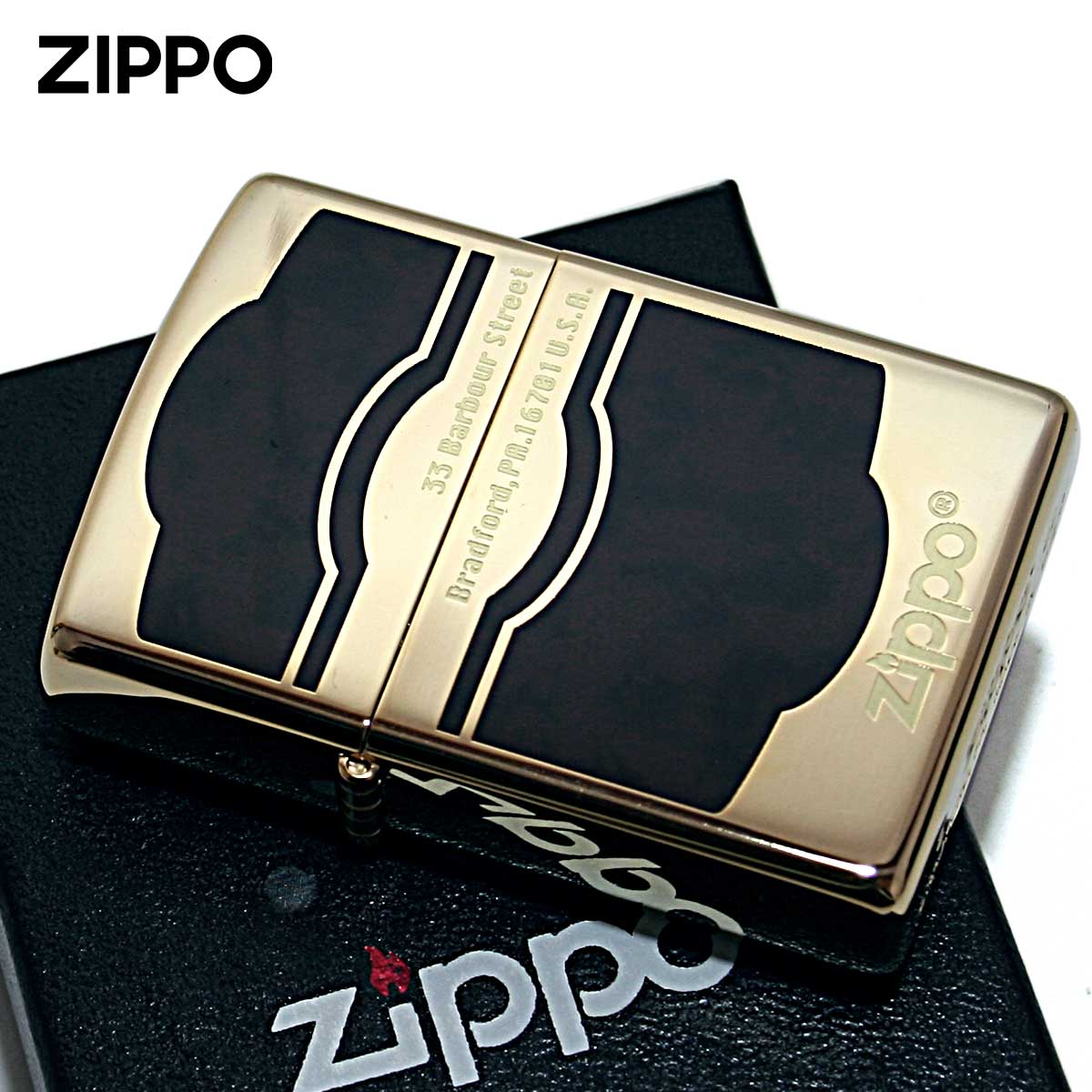 Zippo ジッポー ブラウン マーブル 大理石調 金メッキ ラッカー仕上げ CD2 B GD&BW 1201S427