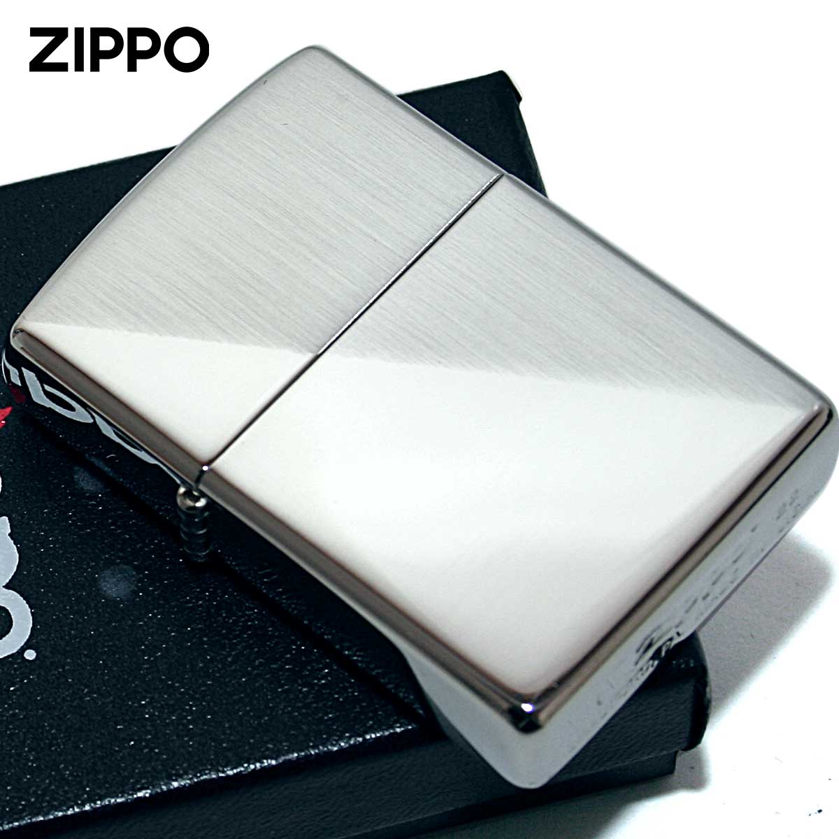 Zippo ジッポー スタンダードハーフ サテーナ ポリッシュ シルバー Standard half 1201S264 メール便可