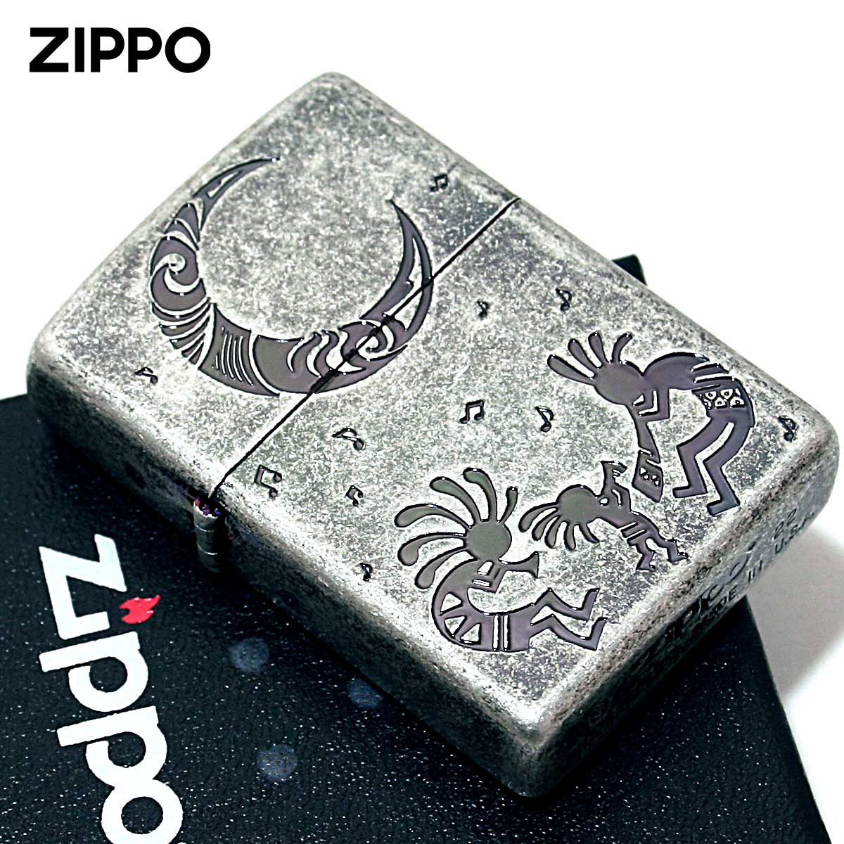Zippo ジッポー ココペリ 精霊 アメリカンインディアン シルバー 1201S610