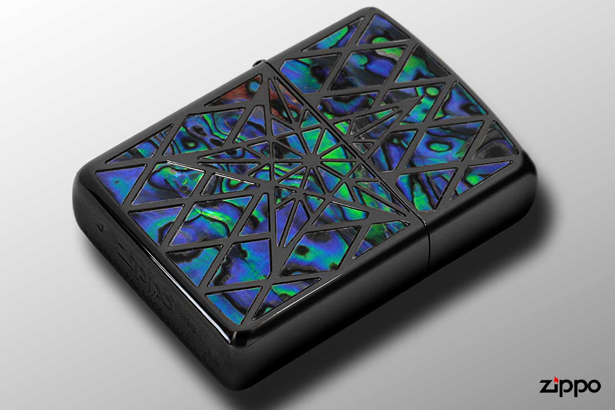 Zippo ジッポー アーマー シェル 貝 スター 星 インレイ 象嵌 ブラック ARMOR SHELL STAR 1201S622