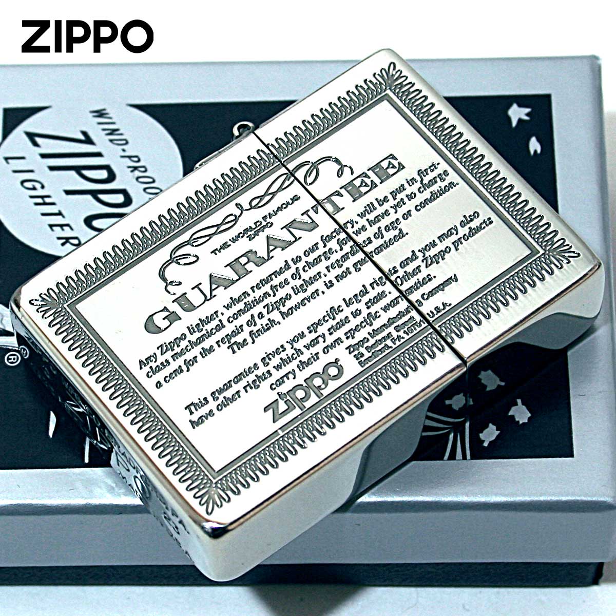 Zippo ジッポー 1935レプリカ ギャランティー柄 保証書 シルバー GUARANTEE No.1935 1201S663