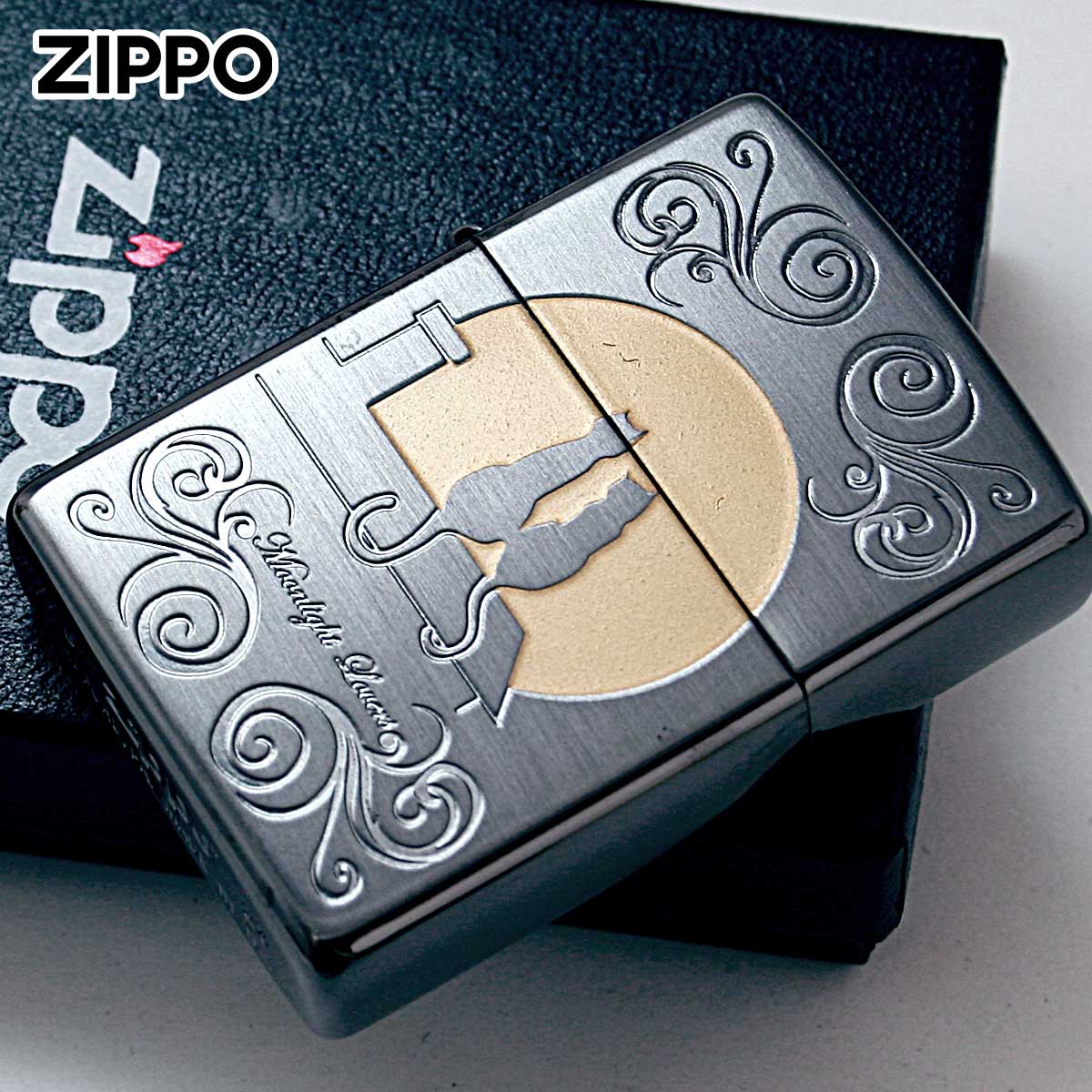 Zippo ジッポー ムーンライトラバーズ ネコ 満月 猫 シルエット Moonlight Lovers cats B 1201S617