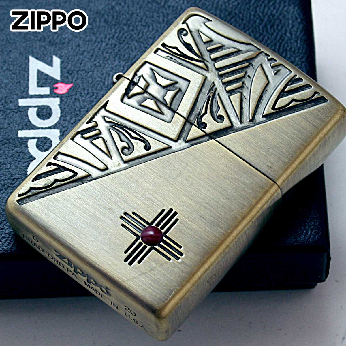 Zippo ジッポー ネイティブアメリカン ブラス NATIVE AMERICAN BS 1201S818 メール便可