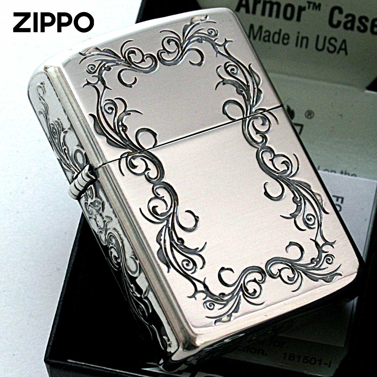 Zippo ジッポー アーマー 5面 アラベスク 唐草 アンテーク風 シルバー ARMOR 5F ARABESQUE SV 1201S477