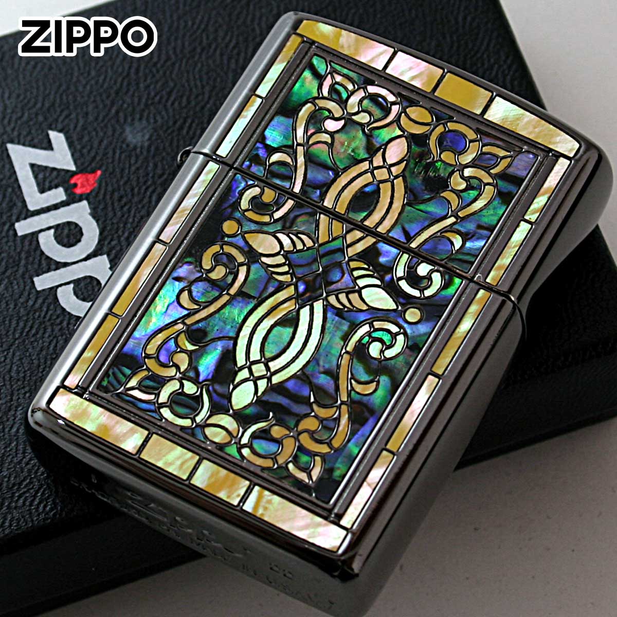 Zippo ジッポー アーマー シェル 貝インレイ 象嵌 ヘリテージ ブラック ARMOR SHELL HERITAGE BK 1201S866