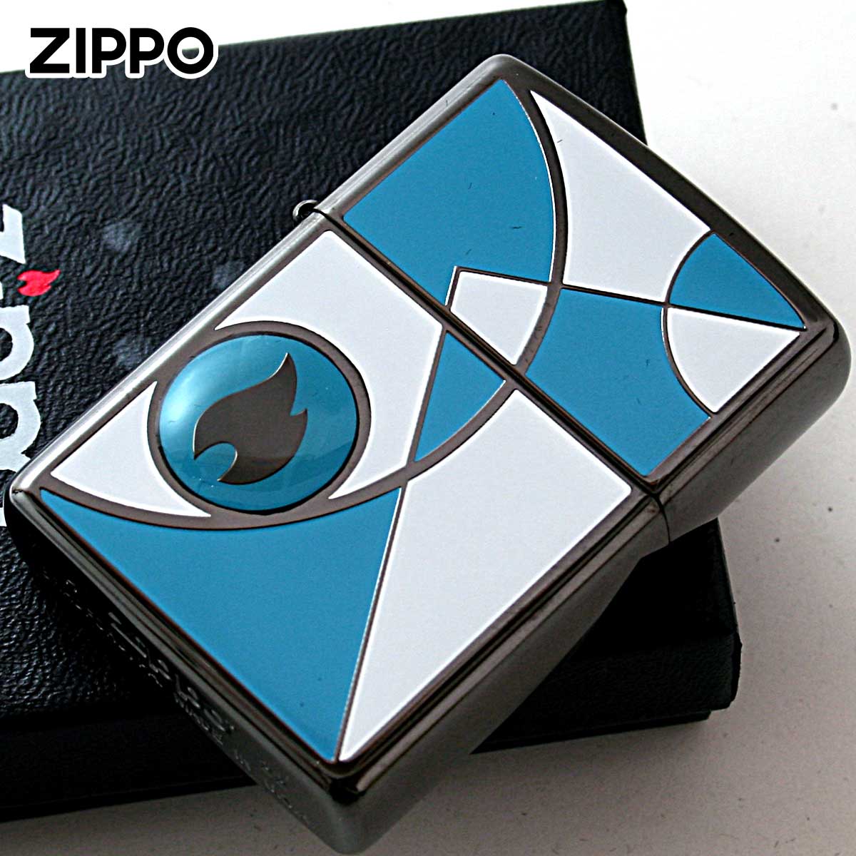 Zippo ジッポー 炎 アイコンフレーム モザイク ブラック ブルー ホワイト Mosaic BK BL WH 1201S856