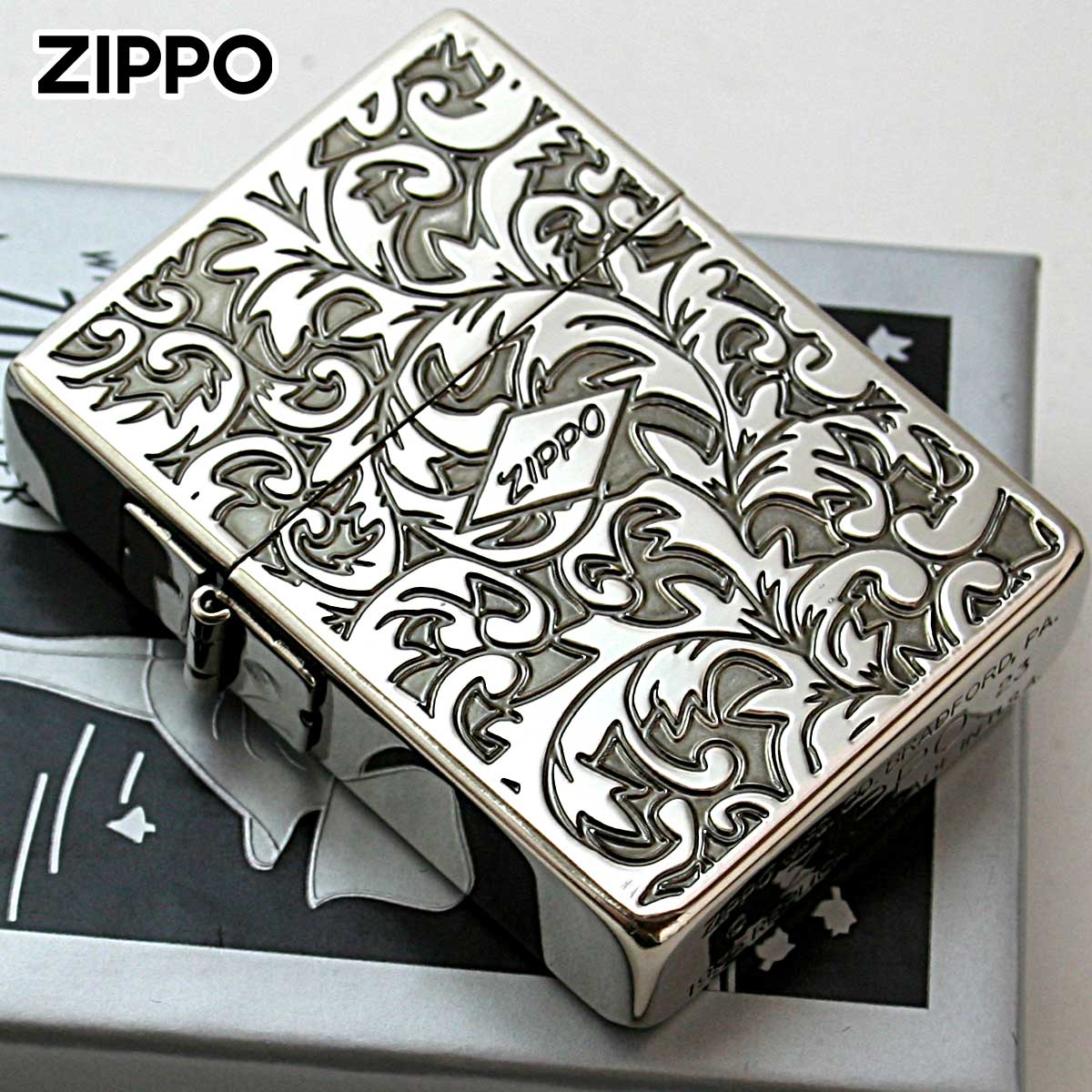 Zippo ジッポー 1935レプリカ アラベスク 唐草 ニッケルいぶし 1201S846