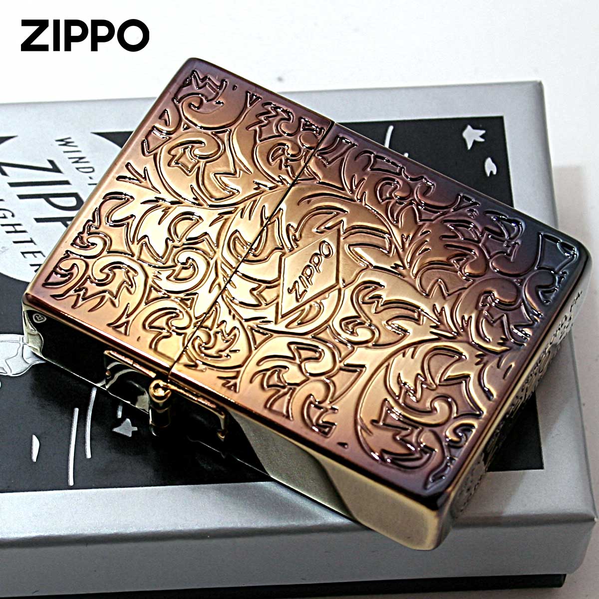 Zippo ジッポー 1935レプリカ アラベスク 唐草 金メッキいぶし 1201S847