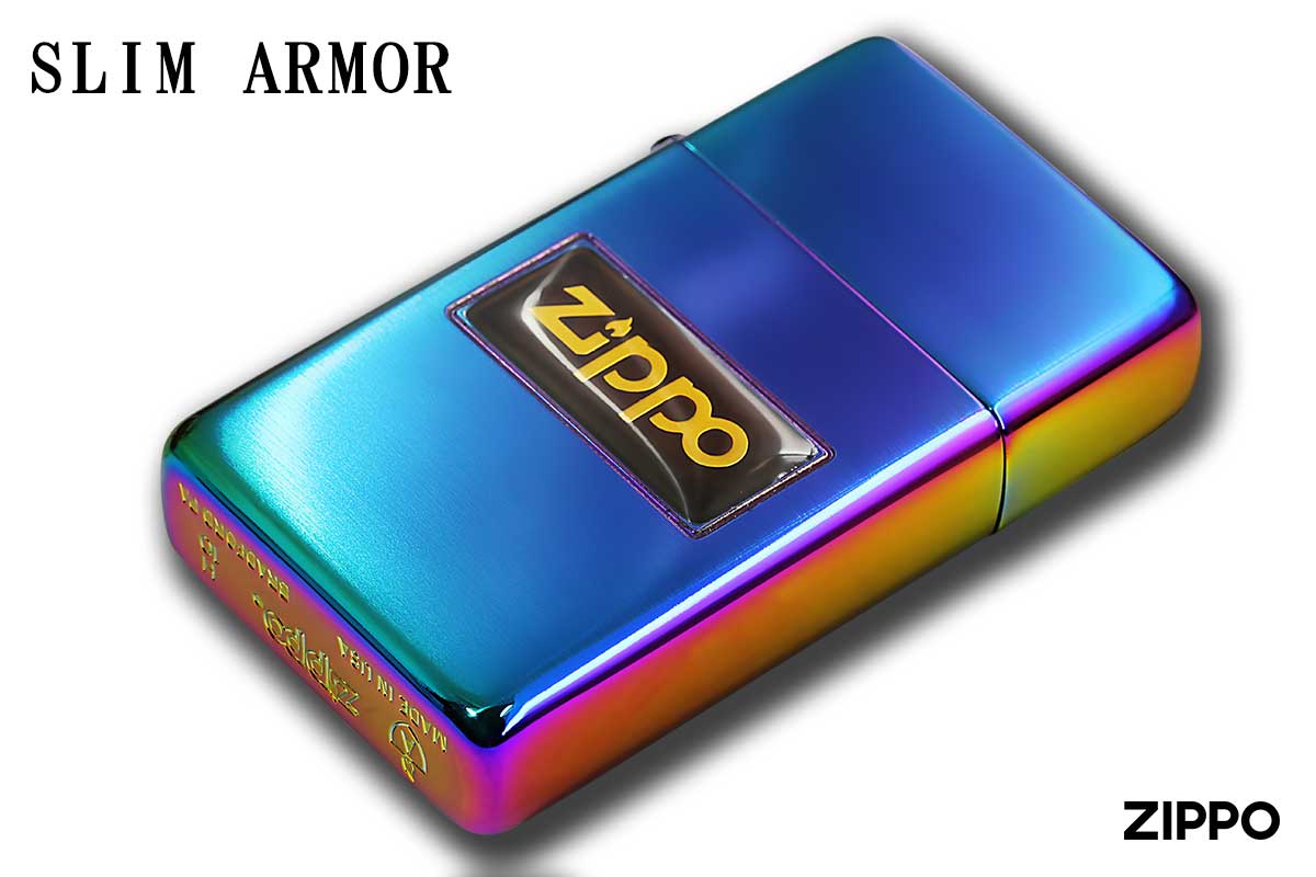 Zippo ジッポー SLIM ARMOR スリムアーマー 液晶ロゴ レインボー #2 メール便可